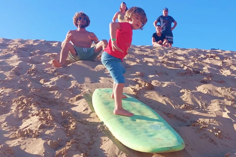 Kids sandboarding